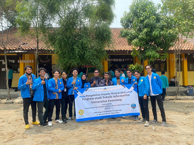 PKM Universitas Pamulang Menggelar Seminar “Transformasi Ide Menjadi Aplikasi: Alur Kerja Yang Efektif” di SMKN 8 Kabupaten Tangerang